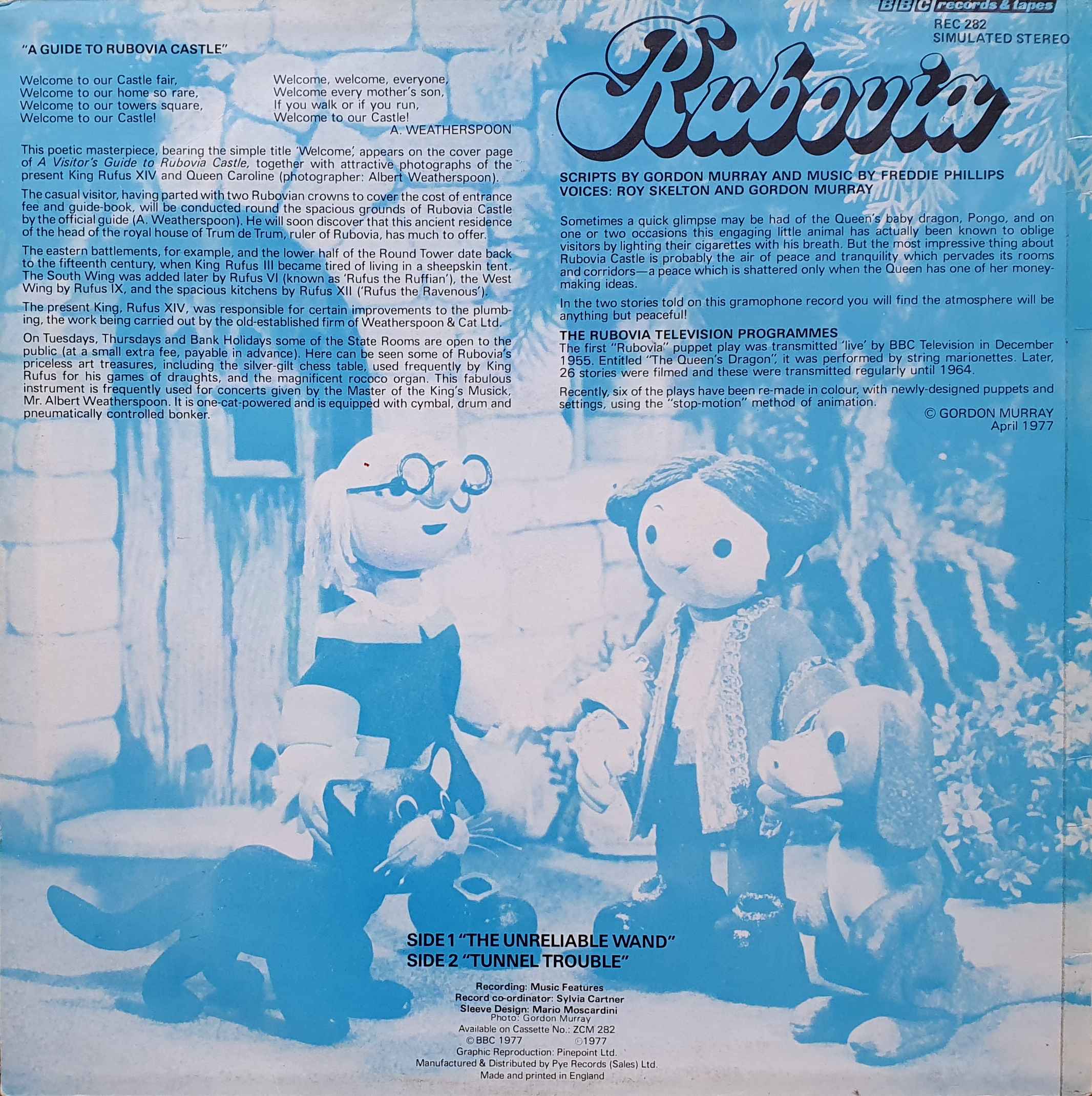 Picture of REC 282 Rubovia by artist Gordon Murray from the BBC records and Tapes library